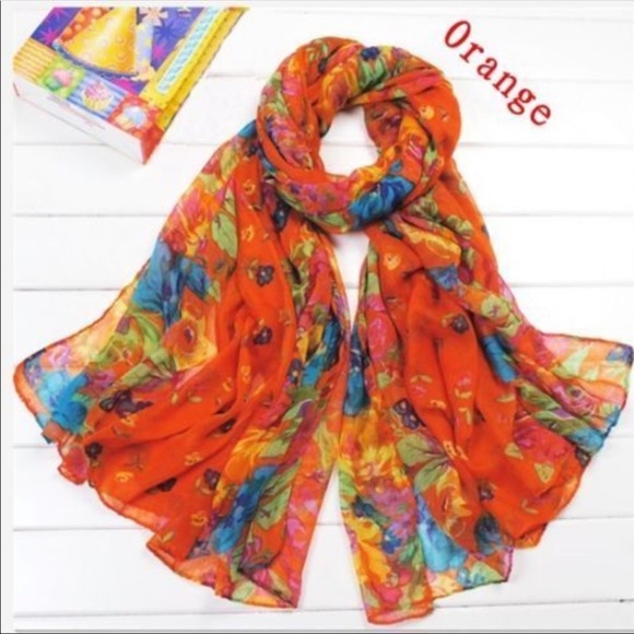 🎁SALE Versatile Black Floral Scarf - Picture 4 of 7